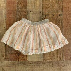 Woolworths girls striped metallic gold skirt - 4